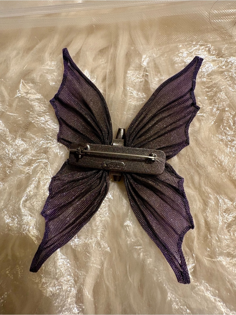 Sarah Cavender Metalworks Purple Metal Mesh Butterfly Brooch Handmade USA - Picture 6 of 6